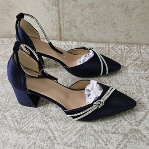 Elegant Navy Blue Women's Heels Size 9